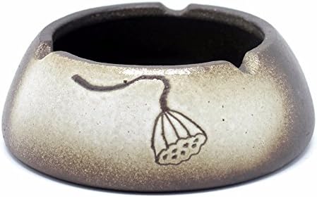 Coarse pottery ashtray creative personality home living room trumpet retro Chinese tea tea cupboard, A