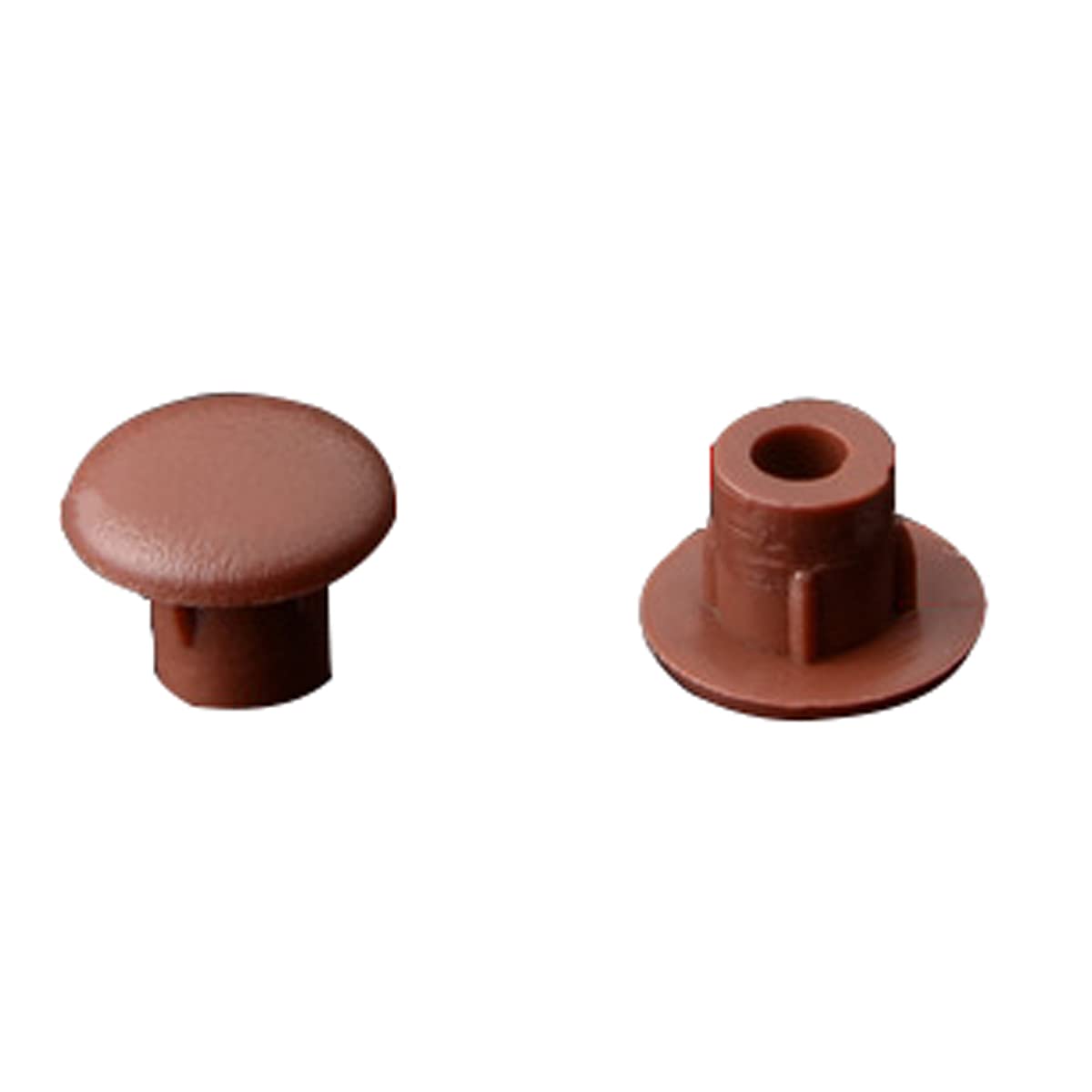 Plastic Hole Plug, Cylindrical Hole Dia. 6mm Straight Pattern Hole Cover End Cap Flush Mount Hole Plug, Red Brown, 100 Pcs