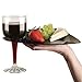 Clear Cocktail Buffet Plates with Beverage Holder 10 Pack Party Plates with Wine Stem Holder