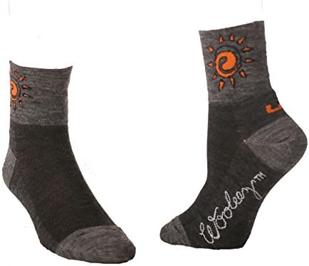 Bike Sock - Wooleez Sol - Charcoal/Grey/Orange