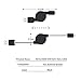 Micro USB Cable,BestElec 3-Pack Retractable USB to Micro-USB Sync & Charge Cable for Android,Samsung, HTC and More-£¨Black£