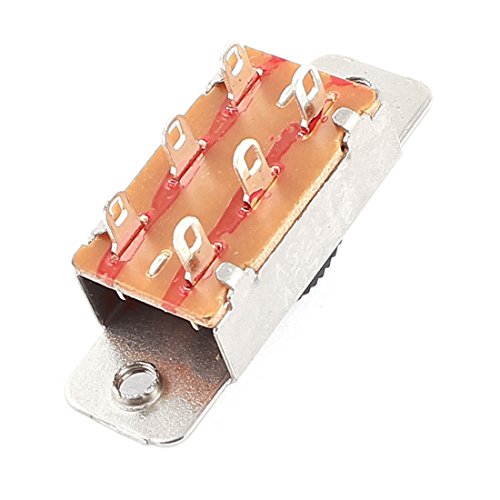 uxcell 250VAC 3A 125VAC 6A 6 Pins 2 Positions DPDT On/On Mini Slide Switch