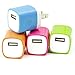 Omni Travel Charger Adapter  Lot 2 2-Tone USB AC Universal Power Home Wall Travel Charger Adapter for iPhone 6 plus 4 4S 5 Samsung HTC, 4 Piece