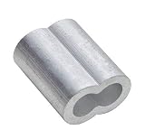 PES 100 Packs Cable Crimps Wire Ferrules Rope 1/8 Stainless Steel Cable Aircraft Cable Aluminum Crimping Loop Sleeve 1 8 Stainless Steel Cable Double Ferrule Wire Rope Cable Clamps Connector
