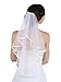 SAMKY Elegant 1T 1 Tier Ribbon Cascade Waterfall Veil - White Elbow Length 28