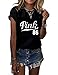ZAWAPEMIA Womens Casual Tshirt Pink 86 Printed Cuffed Short Sleeve Tees Tops S