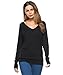 MAI CHUS Women's Solid V Neck Long Sleeve Basic Knit Pullover Sweater Tops