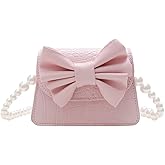 Canpto Fashion Princess Wear Bag Small Toddler Crossbody Bag Pearl Chain Handbags Shoulder Bag for Kids Gift