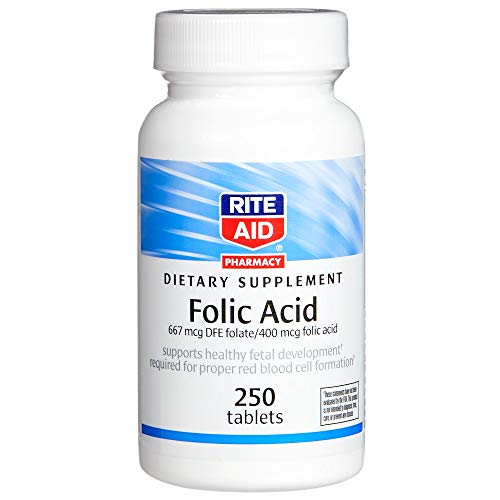 Rite Aid Folic Acid, 667 mcg DFE Folate / 400 mcg Folic Acid, 250