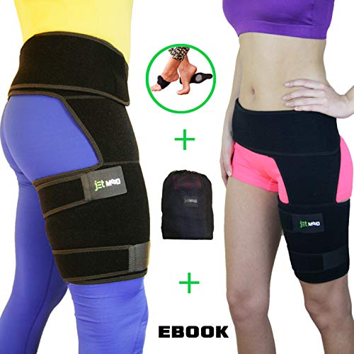 Hip Support Brace - Compression Groin Support for Men Women - Hip Stabilizer - Sciatic Nerve Pain Relief - Hip Flexor Brace - Hip Arthritis - Adjustable Thigh Compression Sleeve - Muscle Recovery