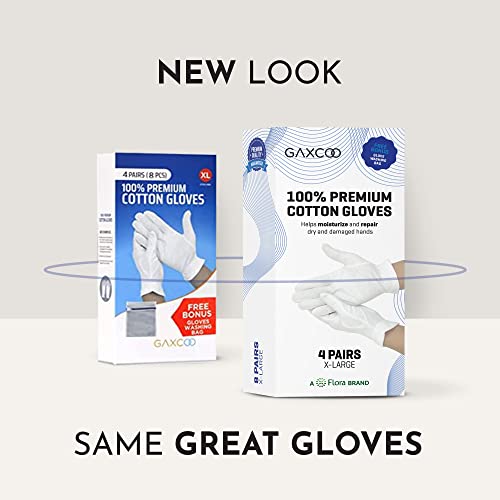 Extra Large, XL White Cotton Gloves for Moisturizing Dry Hands, Use