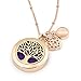 Rose Gold Tree of Life Essential Oil Diffuser Necklace - Aromatherapy Jewelry - Hypoallergenic 316L Surgical Grade Stainless Steel, 20.8