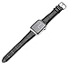 iStrap Alligator Grain Calf Leather Band for Apple Watch 44mm 40mm Series 6 5 4 3 2 1 Sport Edition - Black Brown Replacement Strap with Steel Buckle for iWatch 38mm 42mm