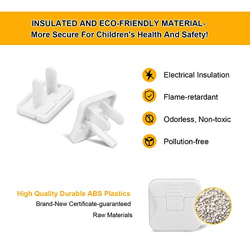 Babepai Outlet Plugs Covers Baby Proofing Electrical Child Protector Safety Caps Wall Plug Socket Covers for US 3-Prong and 2-Prong Durable Accidental Shock Hazard Prevention Guards 50 Pack White - Thumbnail 4