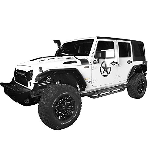 Hooke Road Running Boards Tubular Side Steps Rocker Rails Compatible with Jeep Wrangler JK