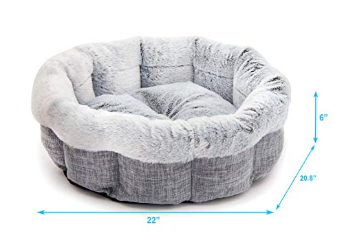 Best Pet Supplies Round Bed for Pet, Light Gray