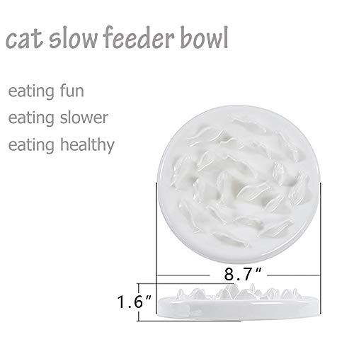 Lorde Slow Feeder Cat Bowls, Ceramic Fun Slow Feed Interactive Bloat