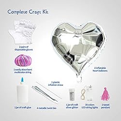 3D String Art Crafts for Kids DIY LED Heart Lantern