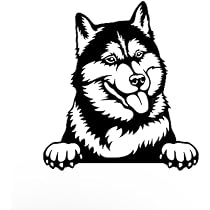 Amazon.com - MAKTEM Siberian Husky Car Decal for Dog Lover, Husky ...