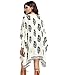 SweatyRocks Women Kimono Vintage Floral Beach Cover Up Beige Large