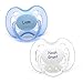 Philips AVENT Personalized Pacifiers by Pacidoodle CUSTOMIZE NOW Engraved with YOUR BABY'S NAME OR MONOGRAM (Blue & White 0-6m)