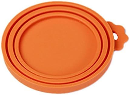 JinPet Pet 3 in 1 Size Gel Can Cover For Dog Cat Food Storage,Also Ideal for Kitchen Storage Orange