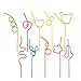 DECORA 36 Pieces Crazy Loop Straws Reusable Plastic Straws Drinking for Summer Party, Birthday, Wedding, Baby Shower