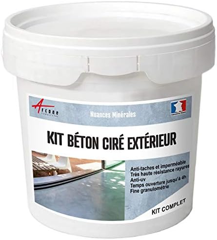 Microcement for Exterior Floors Walls and Stairs, Decorative Micro Concrete - ARCASCREED KIT Beton cire for Exterior - Airelles- Red, 2 m² Kit (2 Coats)
