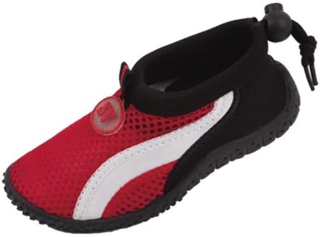 Childrens Wave Slip On Water Exersize Shoes (3, Red)
