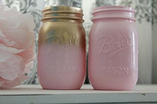 Pink and Gold Ombre Mason Jar Party Decor