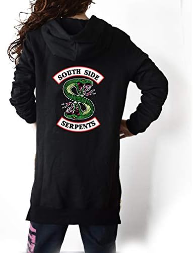 Yeou Women Hoodie Riverdale Southside Serpents Winter Longline Dress Zipper Cotton