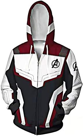 Fashion Movie Avengers Endgame Quantum Realm Spring Autumn Style Unisex Zipper Hoody Hoodie Sweatshirt Pullover Superhero Casual Zip up Long Sleeve Hooded Jacket Top Coat Cosplay Costume (A Type,S)