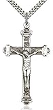 Heartland Men's Crucifix Pendant Antique Silver Accents Cross Bar Edges