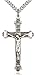 Heartland Men's Crucifix Pendant Antique Silver Accents Cross Bar Edges + Best Quality USA Made