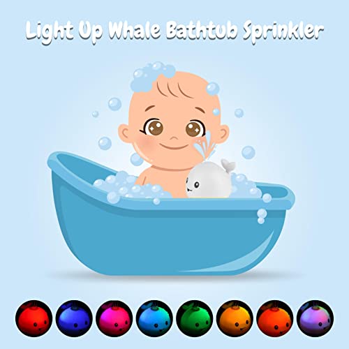 Rechargeable Light Up Bath Toys, Bath Whale Sprinkle, Baby Water Toys