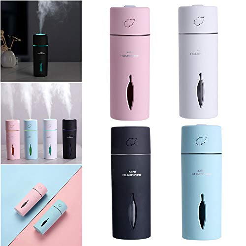 USB Humidifier 1.5W 150ml Car Air Purifier with Warm Night Light for Home Bedroom Baby Room Office, TLT Retail (Black)