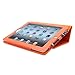 Snugg iPad 2 Case - Smart Cover with Kick Stand & Lifetime Guarantee (Orange Leather) for Apple iPad 2