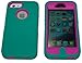 Iphone5/5S Defender Body Armor Case Comparable to Otterbox Defender Series (teal blue/hot pink)