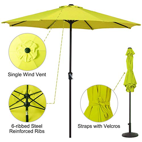 Grand patio 9 FT Aluminum Patio Umbrella, UV Protected Outdoor Umbrella