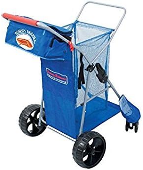 Tommy Bahama Wide Beach Cart with All Terrain Big Wheels for Sand, Heavy Duty up to 100 lbs (Blue)