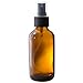 JUVITUS 4 oz Amber Glass Bottle with Fine Mist Black Spray (2 Pack) + Clear Travel Bag and a Funnel