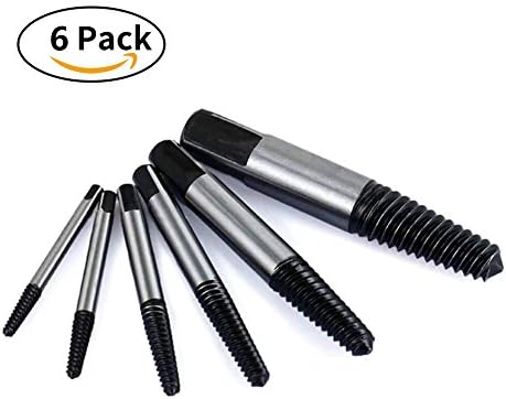 6 piece Easy Out Screw Extractor Set,Damaged Screw Broken Bolt Water Pipe Remover Set By Nizzco