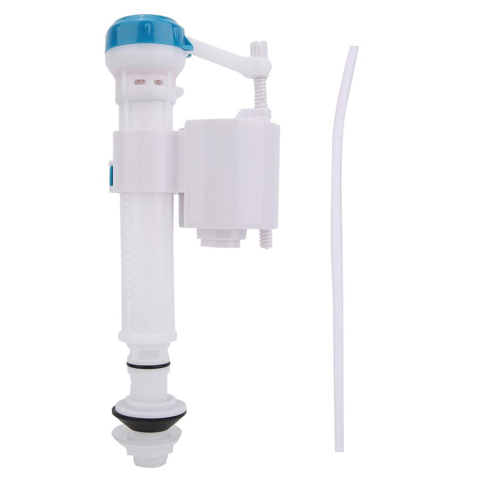 Cistern Toilet Flush Toilet Fill Valve,4 Points Plastic Pipe Inlet Valve Adjustable Length 1/2 Universal Interface Blue+White Cistern Syphon,Saving Water for Home Bathroom