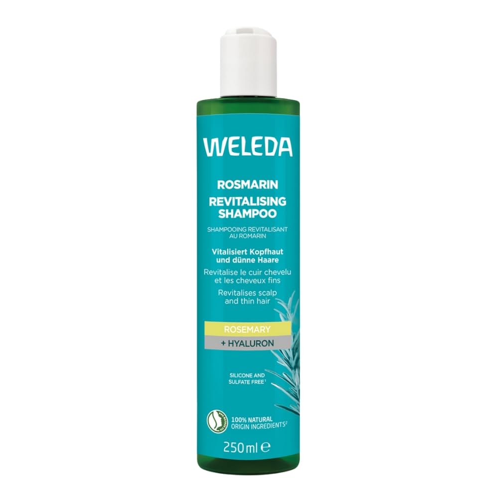 Weleda Rosemary Oil Revitalising Shampoo, with Hyaluronic Acid, Hair Growth, Thinning Hair, Hair Loss, Silicon & Sulfate Free, Healthy Scalp, Women & Men, Natural & Organic, 250ml — image 1