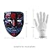 WesGen Halloween Purge LED Mask and LED Gloves Kit Costume Festival Parties Scary Mask and Gloves Light Up Creepy Masks