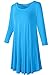 LARACE Women’s 3/4 Sleeve Casual Swing T-Shirt Dresses(3X, DeepSkyBlue)