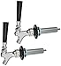 Bev Rite Beer Faucet and 4-Inch Shank Kit with Black Handle (2 Pack), Chrome