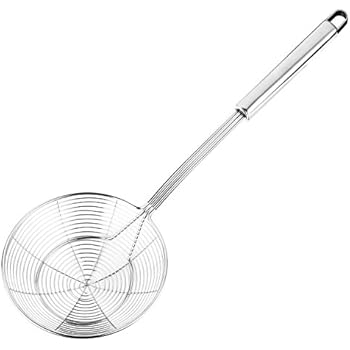 Hiware Solid Stainless Steel Spider Strainer Skimmer Ladle, 5.4 Inch