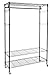 Homdox 3-Tiers Big Size Heavy Duty Wire Shelving Unit Garment Rack with Hanger Bar Wheels+2 Pair Side Hooks,Black