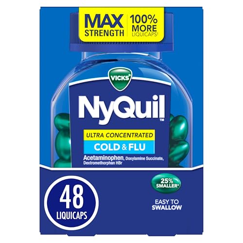 NyQuil Ultra Concentrated Cold and Flu Medicine, Nighttime, Relief for Cough, S…